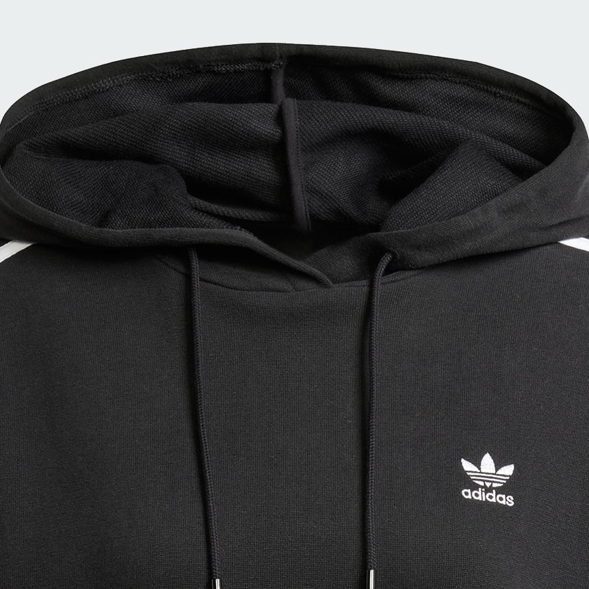 Preto Moletom Capuz Folgado Adicolor Três Listras