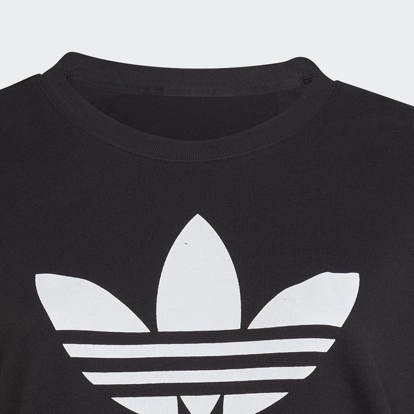 adidas Trefoil Crew Sweatshirt (Plus Size) Black Women's