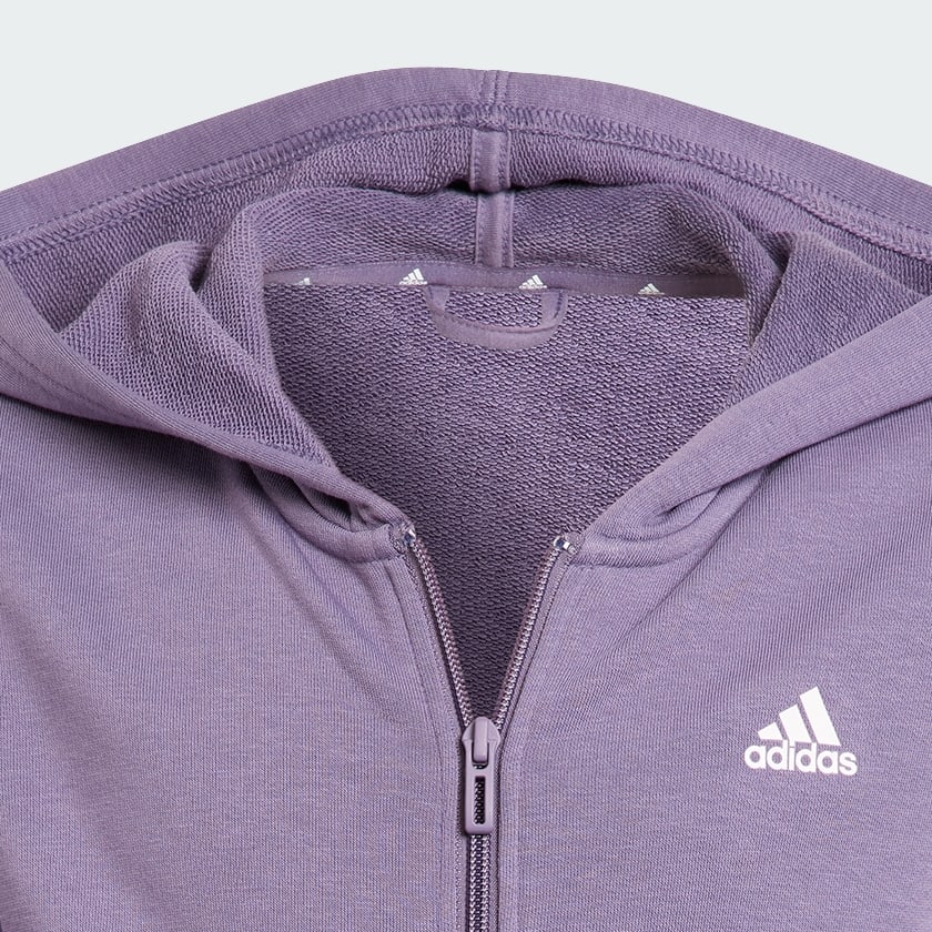 Violeta Sudadera con Gorro Essentials Linear Logo Cierre Frontal
