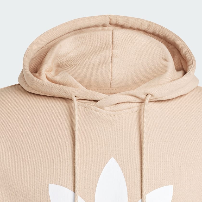 Adidas trefoil hoodie beige sales