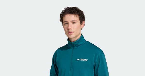adidas Terrex Multi CLIMAWARM Half-Zip Tech Fleece Jacket - Green