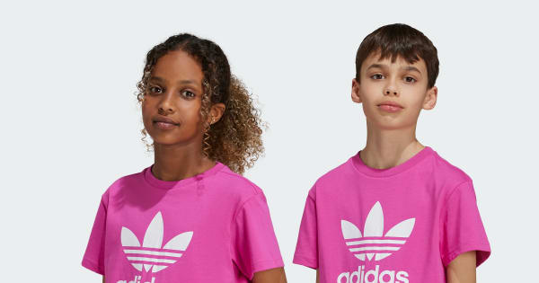アディダス アディカラー トレフォイル 半袖Tシャツ キッズ - ピンク