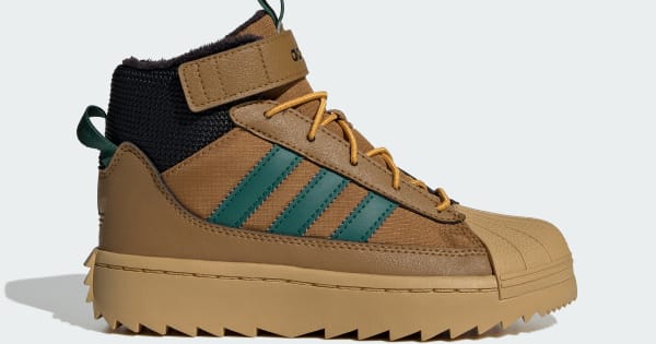 구아어 아디다스 키즈용 아디다스 오리지널스 슈퍼스타 윈터 트렉 - Brown