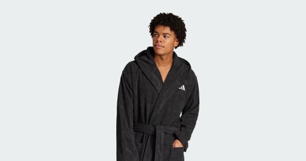 adidas Hooded Dressing Gown - Black | adidas Ireland
