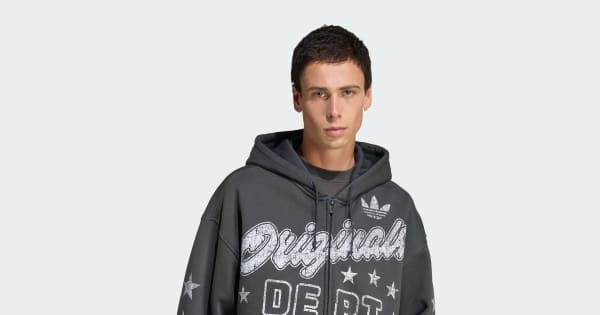 adidas ORIGINALS DEPT. GRAPHIC FULL ZIPPER N/A - Grey | Free