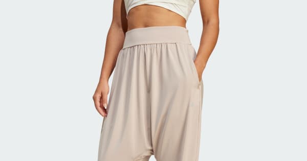 アディダス スタジオ シングルジャージー サルエル パンツ - ベージュ