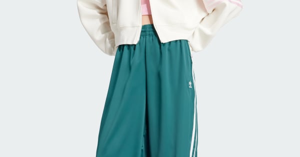 adidas originals★W WIDE LEG SATIN PANTS WMNS) adidas Adicolor Satin Wide Leg Track Pants Asia Sizing