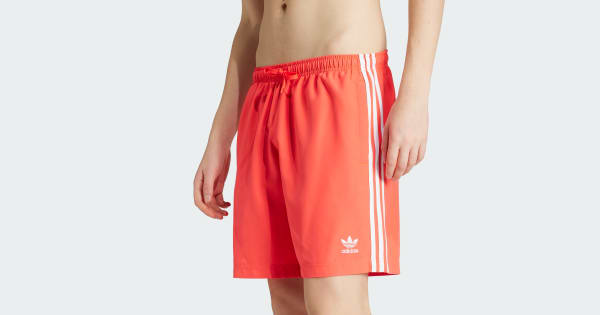 adidas Adicolor 3-Streifen 8-Inch Badeshorts Rot adidas Austria