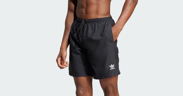 adidas Adicolor 8-Inch Swim Shorts - Black | Free Shipping with