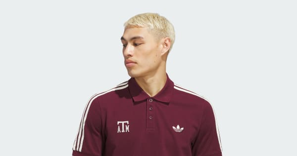 adidas Texas A&M Aggies x Originals Jersey Cotton Polo Burgundy