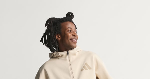 adidas Z.N.E. Full-Zip Hooded Track Jacket - Beige | Free Shipping