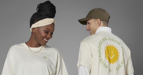 adidas Grow Positivity Tee (Gender Neutral) - White | Free