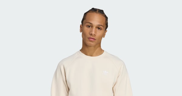 adidas Trefoil Essentials Crew Sweatshirt - White | Free Shipping