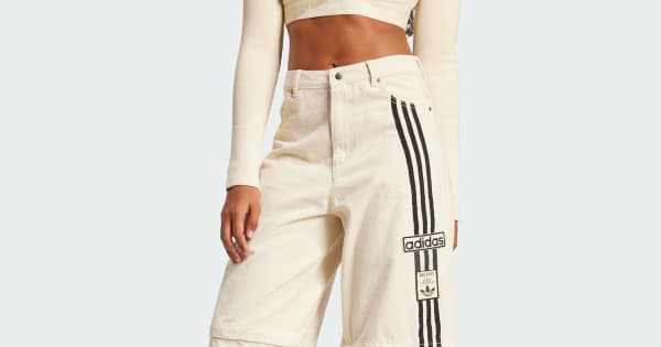 adidas 2-in-1 デニムパンツ レディース アディブレイク デニム 2-IN-1 パンツ ナチュラル