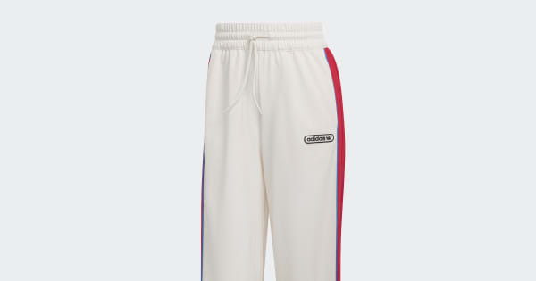 80s〜90s adidas white track pants Vintage Adidas Track Pants White Black Trefoil Logo Ankle-Zip Warm