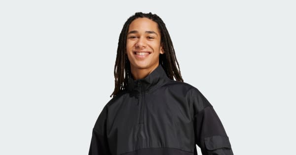 adidas City Tech Utility Half-Zip Sweatshirt - Black | Free
