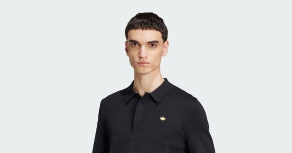 アディダス プレミアム長袖ポロシャツ - ブラック | アディダス ジャパン