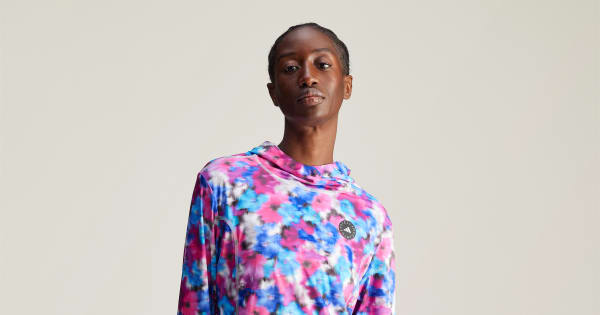 adidas by Stella McCartney プリント フード付き長袖トップ - ブルー