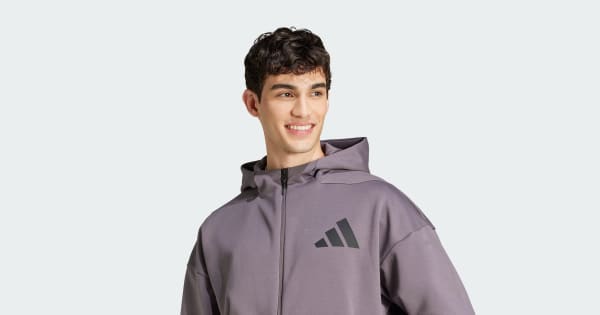 Track jacket New adidas Z.N.E. Full-Zip Hooded - Grigio adidas