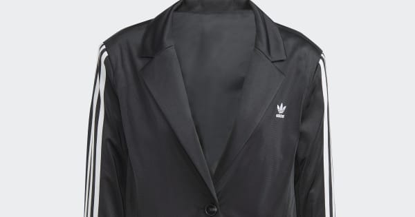 新品36 adidasジャケット ブレザー ブラックIK0440 レディース アディカラー クラシックス スリーストライプス