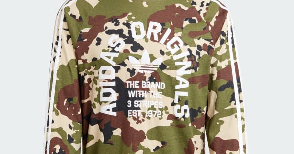 アディダス カモ柄 長袖 カリTシャツ - ホワイト | アディダス ジャパン