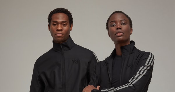 トップス Y-3 REFINED WOOL 3-STRIPES TRACK TOP XS Y-3 Men's Refined Wool 3-Stripe Track Top in Black Y-3