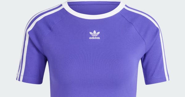 アディダス スリーストライプス 半袖ベビーTシャツ - パープル