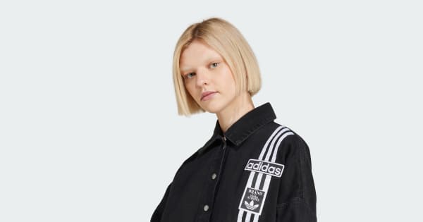 adibreak Denim Two-In-One Track Top, Black | adidas UK