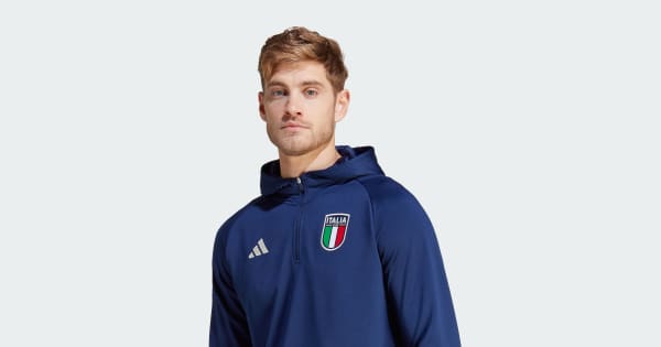 adidas Italy Tiro 23 Hoodie - Blue | Free Shipping with adiClub