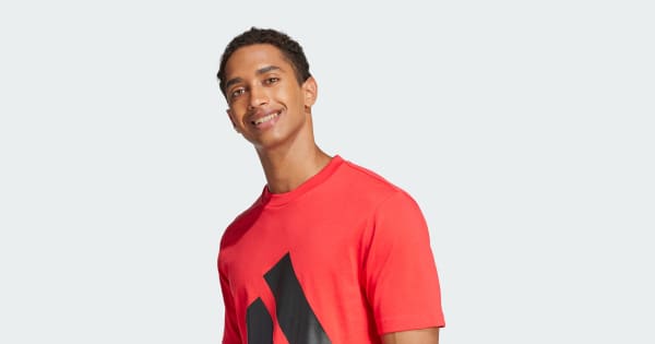 アディダス エッセンシャルズ ビッグロゴ 半袖Tシャツ - レッド