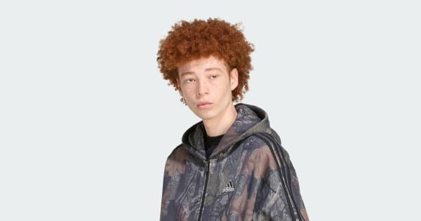 アディダス カモ フード付き フルジップ - ブラック | アディダス ジャパン