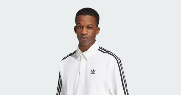 adidas Adicolor Rugby Polo Shirt - White | Free Shipping with
