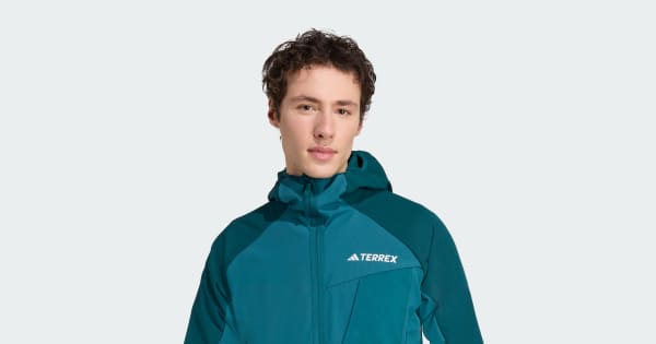 adidas Terrex Xperior Softshell Fleece Hooded Jacket - Green