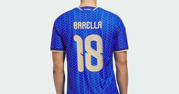 adidas Italy 26 Home Barella Authentic Jersey - Blue | Free