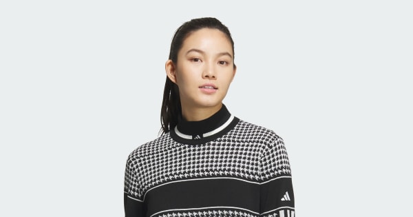 adidas IM7300 ハウンドトゥースセーター Lブラック アディダス