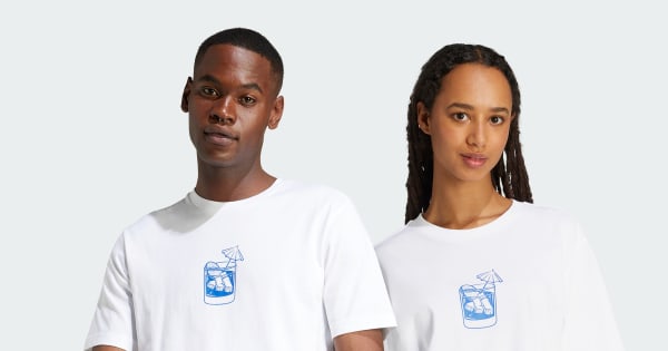 adidas Lounge Drink Graphic Tee - White | adidas Türkiye