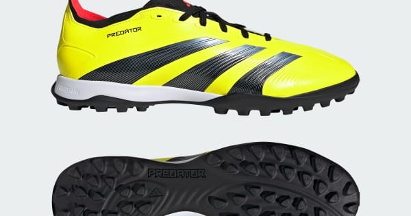 adidas Predator 24 League Low Turf Soccer Shoes - Yellow | Free