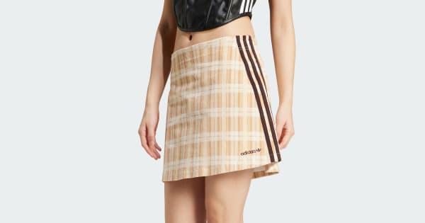 アディダス コーデュロイ タータンスカート - ベージュ | アディダス
