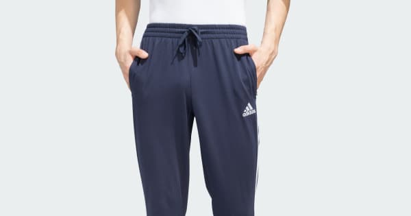 adidas Essentials Single Jersey Tapered Open Hem 3-Stripes Pants