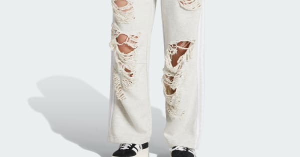 adidasダメージ加工 ライトグレー ワイドパンツ 楽天市場】【公式】アディダス adidas 返品可 ライフスタイル Z.N.E.