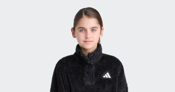 adidas MOCK NECK LREX SHRPA PULLOVER - Black | Free Shipping with