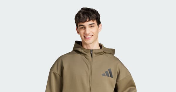 adidas Z.N.E. Full-Zip Hooded Track Jacket - Green | Free Shipping