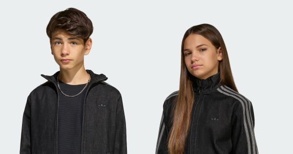 アディダス ファイヤーバード トラックトップ デニム - ブラック