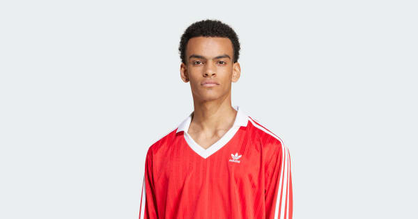 アディダス アディカラー ピケ サッカー長袖Tシャツ - レッド