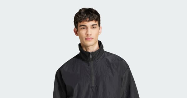 adidas Future Icons 3-Stripes Woven Half-Zip Sweatshirt - Black