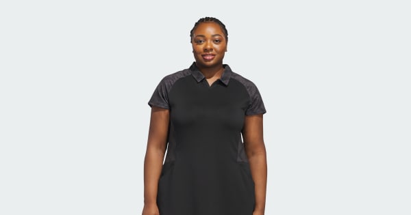 adidas Ultimate365 Short Sleeve Dress (Plus Size) - Black | Free