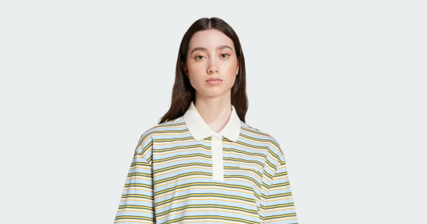 ストライプ ポロシャツ ベージュ ホワイト アディダス アディカラー クラシックス スリーストライプス ポロシャツ