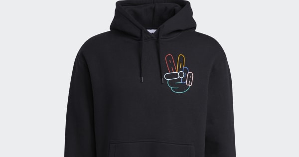 adidas Men's Originals Peace Sign Hoodie Black Free Shipping