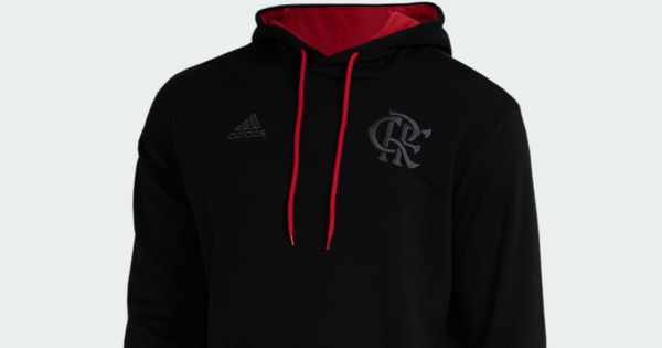 Moletom Capuz Estampado CR Flamengo Preto adidas adidas Brasil