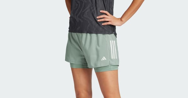 Short 2 en 1 Own the Run Climacool - Vert adidas | adidas France